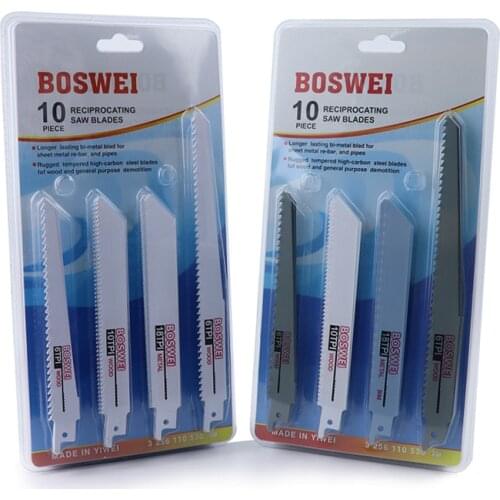 10pcs/set Reciprocating Saw Blade Jigsaw Blades Wood Cutter For Metal Wood Cutting Carpenter Woodworking Power Tools Accessories