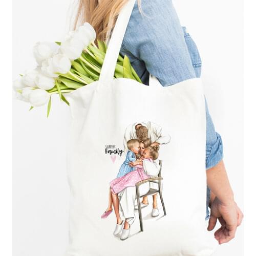 Fashion Canvas Shopping Tote Bag Women Handbags Mom Life Eco Reusable Cloth Student Book Bags Ladies Female Casual Shopper Bag