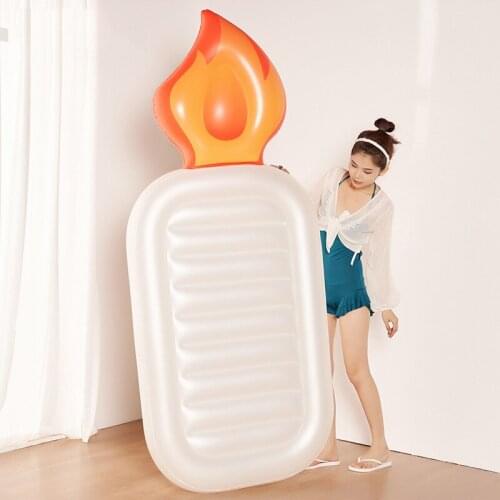 Flame Inflatable Floating Row Summer PVC Water Hammock Swimming Pool Air Mattresses Beach Water Sports Pool Float Lounger Chair