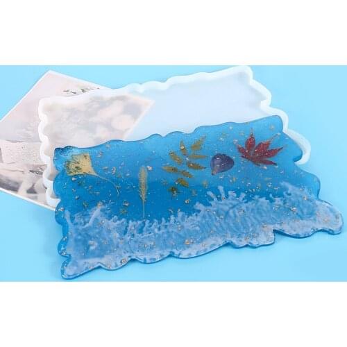 New Irregular Big Plate Resin Mold Oversized Fruit Disc Tray Resin Mold Transparent Flexible Silicone Molds Art Crafts Tools