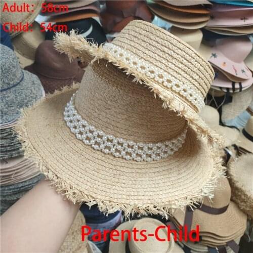 New Popular Luxury Long Ribbon Raffia Beach Hast For Women Kid Windshield Decoration Summer Straw Hat Cap Wholesale Dropshipping