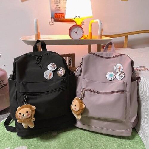 2021 New Harajuku Womens Backpack Cute Doll University Bags For Girls Nylon Large-capacity Outdoor Travel Backpacks