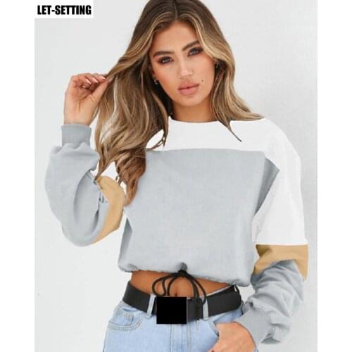 New fashion spring autumn European American women stitching round neck straps sweater S-XL yellow,red,white,blue