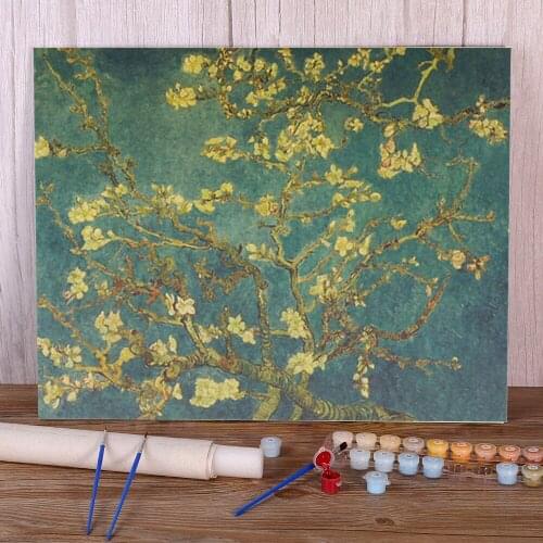 Landscape Famous Vintage Van Gogh The Starry Night Coloring By Numbers Kit Oil Paints 50*70 Canvas Drawing