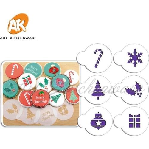 Holiday Cupcake Cookie Tops Stencils, Stencil Cake Tools, Round Fondant Cake Decorating, Tools Cake Decorating Decoration ST-521