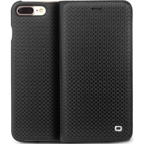 QIALINO Genuine Leather Phone Case for iPhone 8 Handmade Ultra Slim Card Slot Luxury Flip Cover for iPhone 8 plus 4.7/5.5 inch