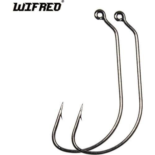 [100 PCS] New Worm Jig Hook Soft Plastic Fishing Hooks Wholesale Size 1 1/0 2/0 3/0 4/0 5/0