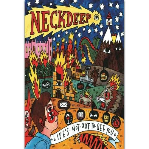 Neck Deep Rap Music Album Silk Fabric Wall Poster Art Decor Sticker Bright