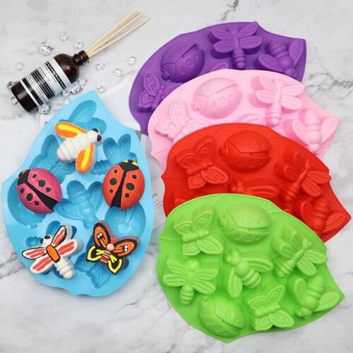 Insect Butterfly Bee Silicone Cake Molds DIY Animal Chocolate Pudding Jelly Mould Handmade Craft Soap Making Baking Decoration