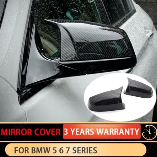 Carbon Fiber Pattern Replacement Horn caps for BMW 5 6 7 serie F01 F02 F03 F04 F06 F07 F10 F11 F12 F13 Mirror Cover Car styling