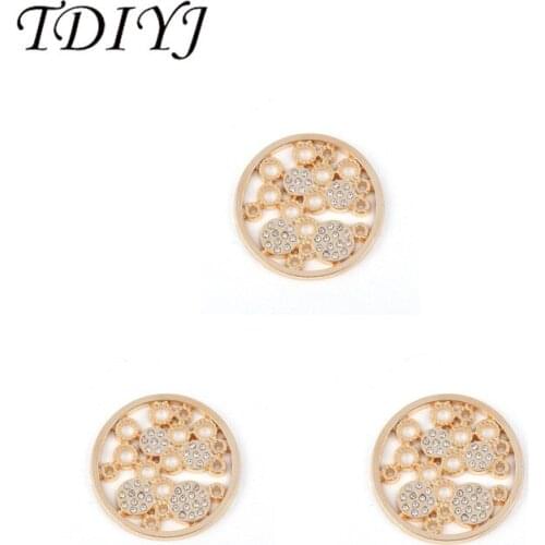 TDIYJ 1Pcs New 33mm Bubble Coin Disc with White Crystal for Coin Holder Pendant Necklace for Women