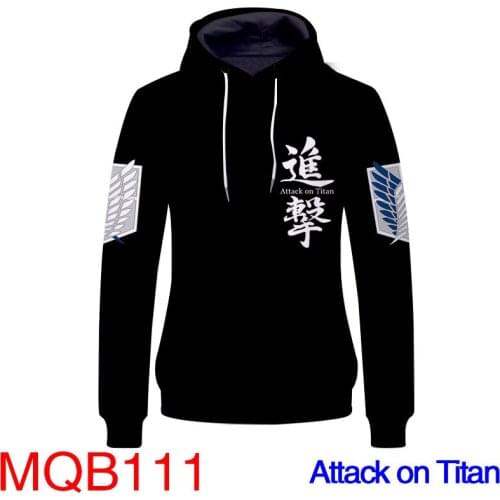 Anime Attack on Titan Hoodie Sweatshirt Cartoon 3D Print Hoodies Men Fashion Coat Streetwear