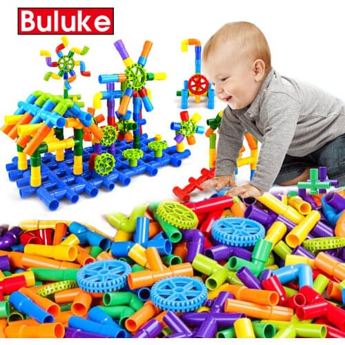 Water Pipe Building Blocks Toy For Boy Pipeline Tunnel Bricks Accessories DIY Block Educational Toys For Children Toy Gift