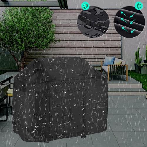 Waterproof BBQ Grill Cover 5 Size Black Outdoor 190T Barbeque Cover Anti-Dust Protector for Gas Charcoal Electric Barbecue Grill