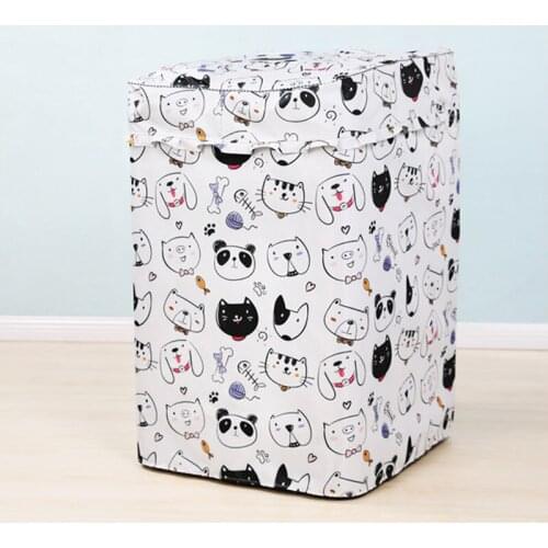 Printing Waterproof Cover For Pulsator Washing Machine Above the Opening Dust-proof Sunscreen Washer Machine Cover