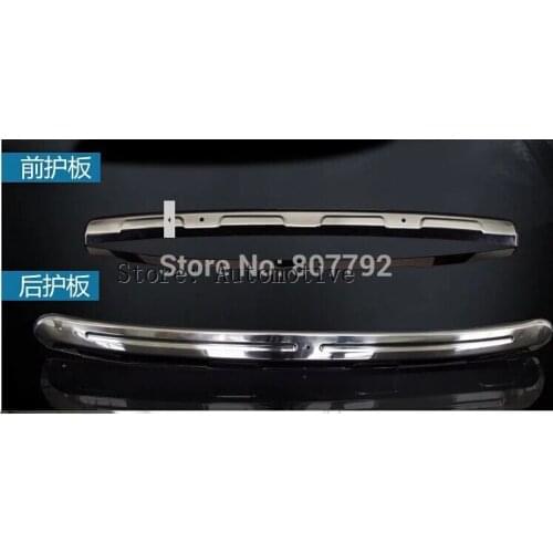 Top Quality stainless steel Front + Rear Bumper Protector Guard Skid Plate 2PCS For Toyota RAV 4 2013 2014 2015