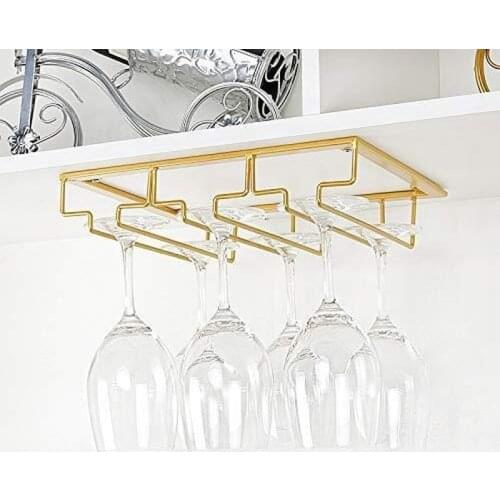 Iron Wine Glasses Holder Bartender Stemware Hanging Rack Under Cabinet Stemware Organizer Glass Goblet Iron Rack Bar Tool