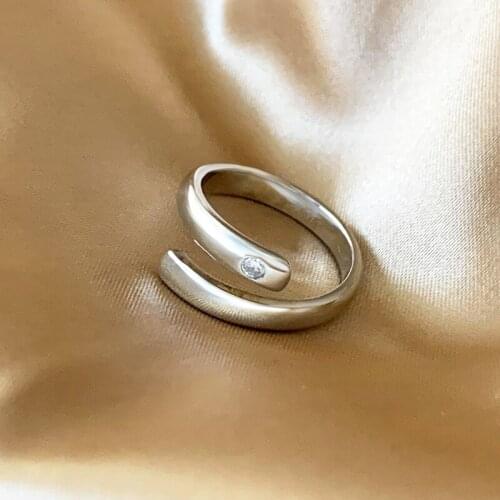 Fashion Personality Simple Retro Luxury S925 Sterling Silver Opening Adjustable Gap Ladies Ring Fashion Punk Style Jewelry