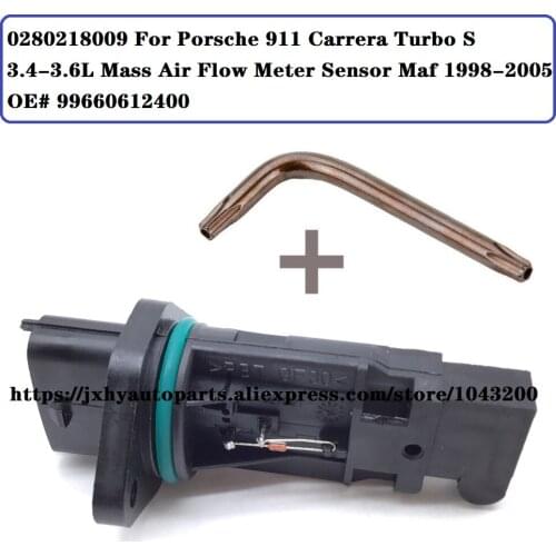 0280218009 For Porsche 911 Carrera Turbo S 3.4 3.6L Mass Air Flow Meter Sensor Maf 1998-2005 OE# 99660612400 / 99 66 0 612 400