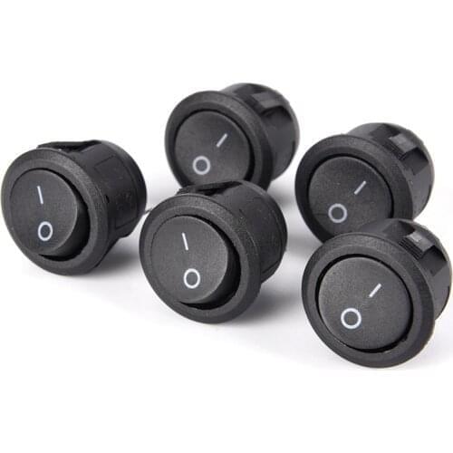 1pc Round Black 2 Pin SPST ON-OFF Rocker Boat Switch 12V Snap + Waterproof Coat