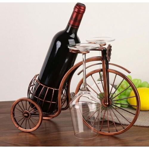 1pc Tricycle Wine Rack Metal Bicycel Shape Wine Bottle Holder Creative Iron Wine Hanging Home Decor