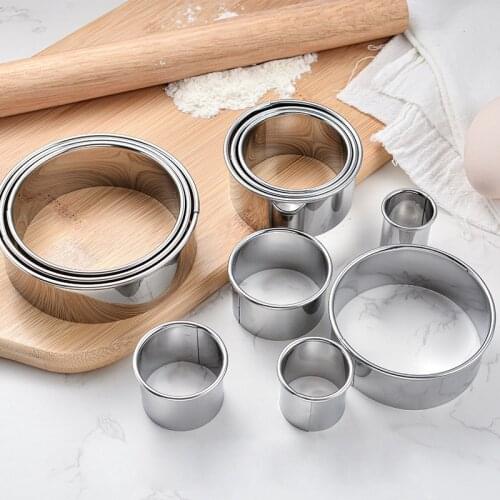 11pcs/Set Round Cookie Moulds DIY Mousse Cake Dessert Pastry Decorating Tools Stainless Steel Practical Biscuit Cutters Circle