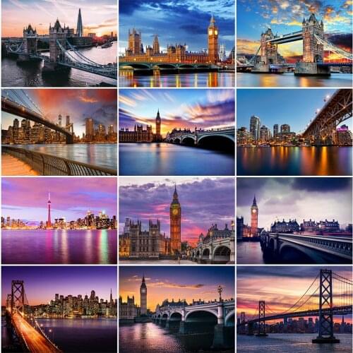 Evershine Diamond Painting Full Square Bridge 5D Diamond Embroidery City Picture Of Rhinestone Landscape New Arrive Wall Decor