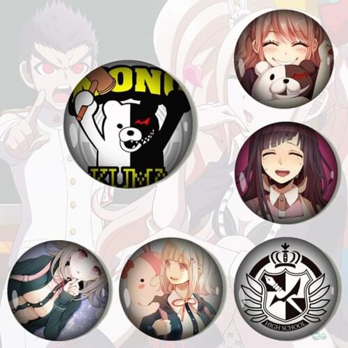 Anime Danganronpa Monokuma Naegi Makoto Kirigiri Kyouko Maizono Sayaka Badges Brooch Icons Pins Brooch Costume Backpack Decor