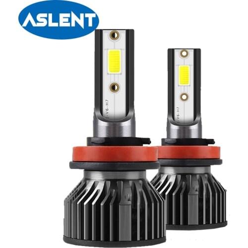 ASLENT 2pcs H4 LED H7 H11 H8 H9 9006 HB4 H1 H3 9005 HB3 Auto Car Headlight Bulbs 10000LM 6500K Car Accessories led fog light 12v