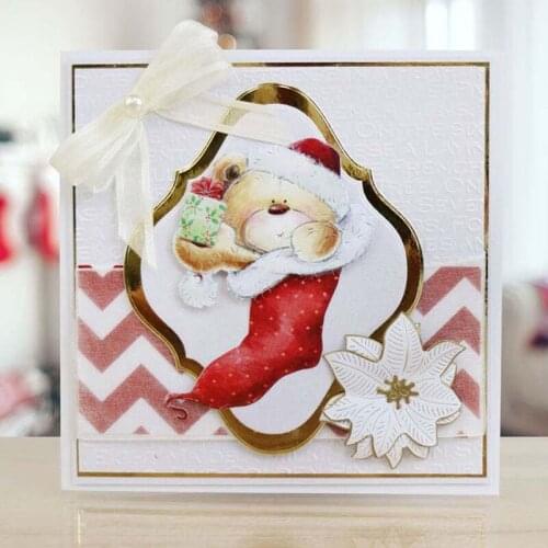 Bear in Christmas Stockings Metal Cutting Dies New 2019 Stencils for DIY Scrapbooking DIY Paper Cards Craft Making Decoration