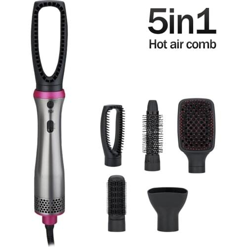 5 In 1 Hot Air Brush One Step Hair Dryer & Volumizer Hair Straightener Comb Curling Brush Women Styler Blower Hair Dryer Brush