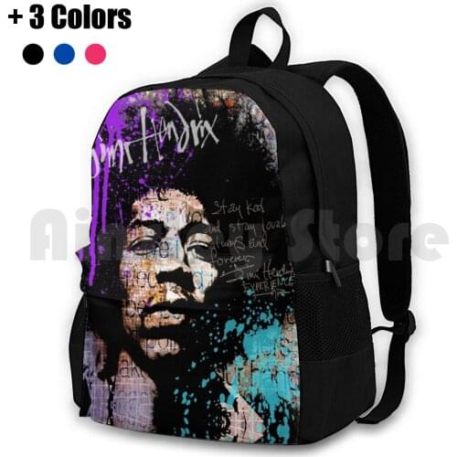 Guitar God #Streetart Purple Outdoor Hiking Backpack Waterproof Camping Travel Classic N Roll And Roll Music Music Musician