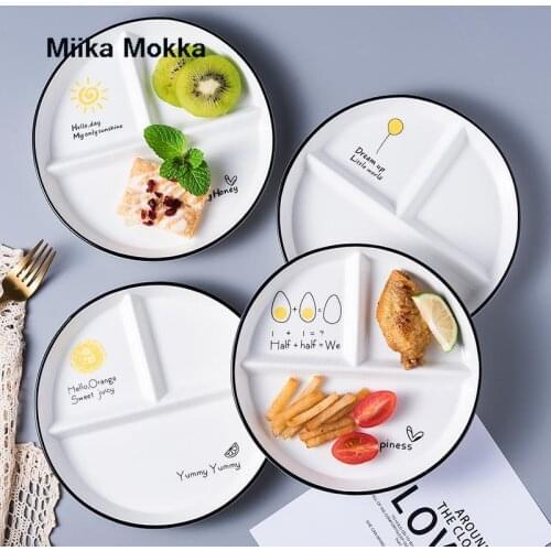 Ceramic Plate Cartoon Cute Ceramic Childrens Breakfast Bowl Dish Dessert Fruit Snack Plate Dinner Plates Plates Set