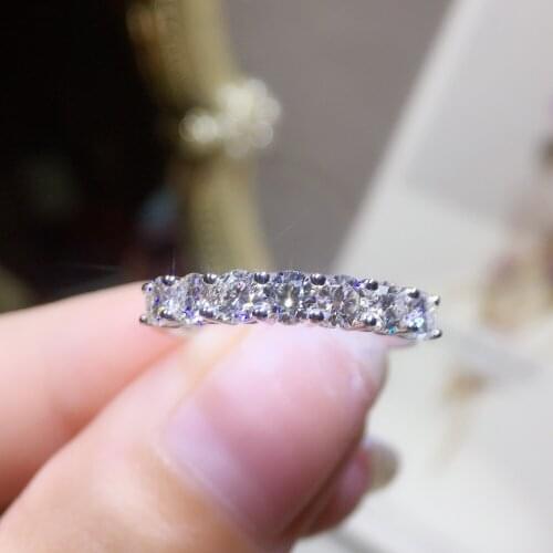 Classic 9K White Gold ring excellent cut Moissanite ring DF color Lab diamond party jewelry Wedding Anniversary Ring