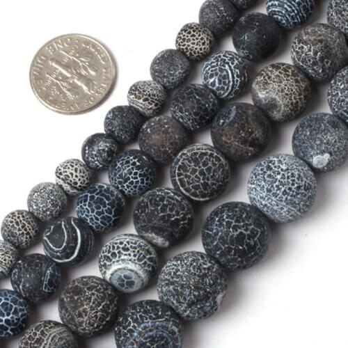 Round Matte Frost Black Agates Beads For Jewelry Making 6-12mm 15inches DIY Jewellery FreeShipping Wholesale Gem-inside