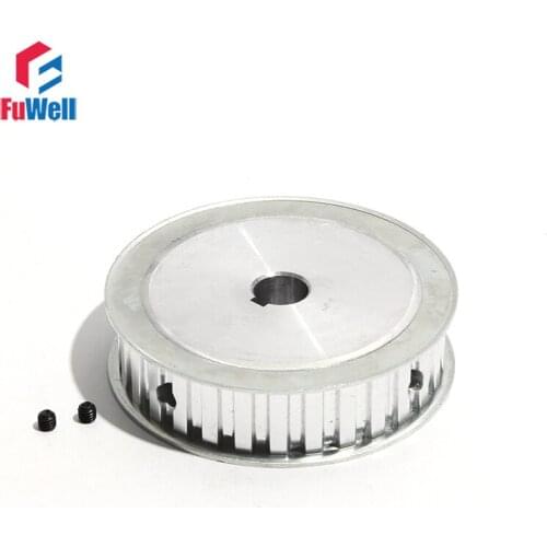 L Type 26Teeth Transmission Pulley L-26 Timing Belt Pulley with Keyway 21/27mm Belt Width Aluminum Alloy Toothed Pulley