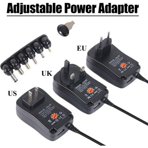 Multi-Function Adjustable Voltage Power Supply Adapter 3V-12V US UK EU Plug 30W Charger For Phone/CCTV/walkie talkie/TV Box/DVD