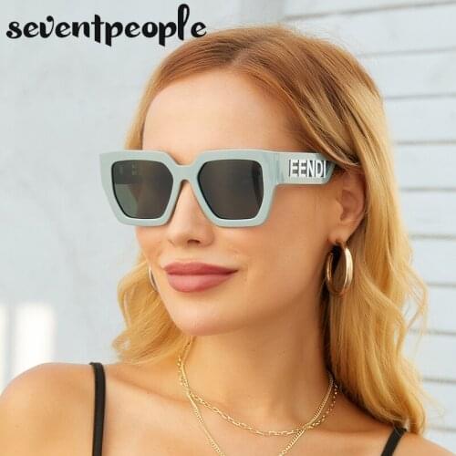 Fashion Square Sunglasses Women 2021 Luxury Brand Vintage Sun Glasses For Men Trendy Hollow Temples Shades Eyewear Unisex UV400