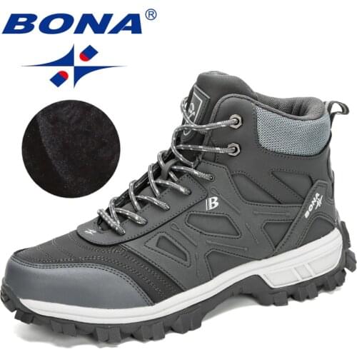 BONA 2020 New Designers Winter Warm Man Snow Boots High Top Fur MenS Fashion Velvet Boots Anti-Slip Casual Footwear Masculino