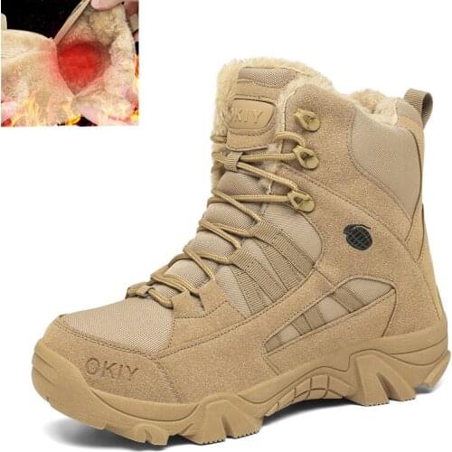 New Winter Footwear Warm Military Tactical Mens Boots Special Force Leather Desert Combat Ankle Boot Army Mens Shoes Plus Size