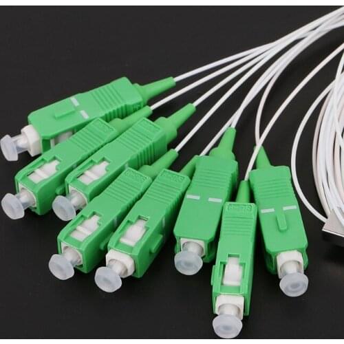 100pcs/Lot SCAPC 1X8 Fiber Optic FTTH Splitter FBT Optical Coupler SCUPC Singlemode simplex plc optical splitter Free ship