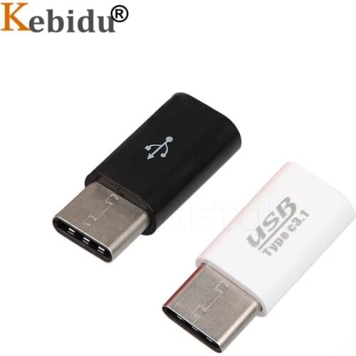 Kebidu Type C To Micro USB Charging Data Sync Transfer Mini USB 3.1 Male 5 Pin Female Data Transmission Head Adapter