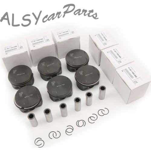 3.0L M54 6Pcs 11257506222 Engine Pistons & Rings For BMW E46 330Ci E66 730Li X3 E83 X5 E53 Z4 E85 3.0i E39 E60 530i Sedan 04-05
