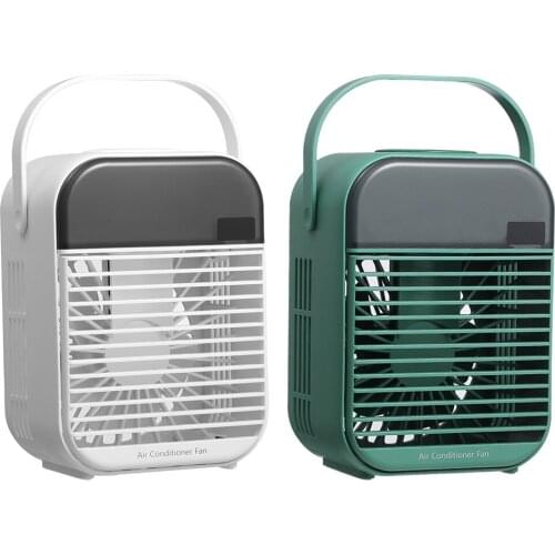Portable Air Cooler Household Multifunctional Humidifier Purifier USB Desktop Air Conditioner Fan with LED Warm Light