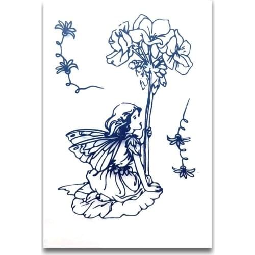 9*6CM Naughty Flowers Fairy Transparent Clear Stamps / Silicone Seals Roller Stamp For DIY Scrapbooking Photo Album/Card Making