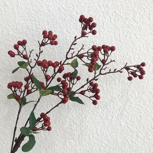 1pc Lifelike Faux Holly Berry Realistic Decorative Artificial Berry Fake Berry Pick For Photography Props Wedding Party Decor