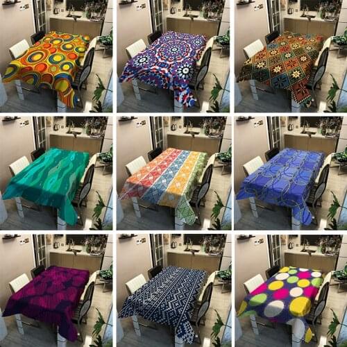 Polyester Fabric Table Clothe Waterproof Oilproof American Style Coffee Rectangle Square Home Hotel Decoration 100*140CM 1PC