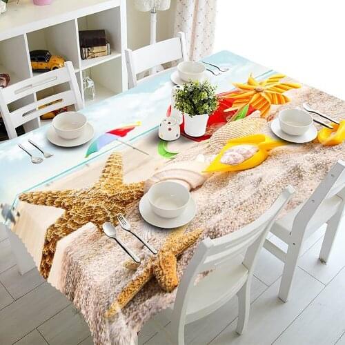High Quality 3D Pattern Tablecloth Wedding Table Cover Dustproof Cotton Table cloth Rectangular Party Dinner Home Decoration