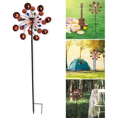 Solar Wind Spinners Outdoor Metal Yard Spinner Double Spiral Solar Spinner Garden Yard Lawn Decorations with Direction XHC88