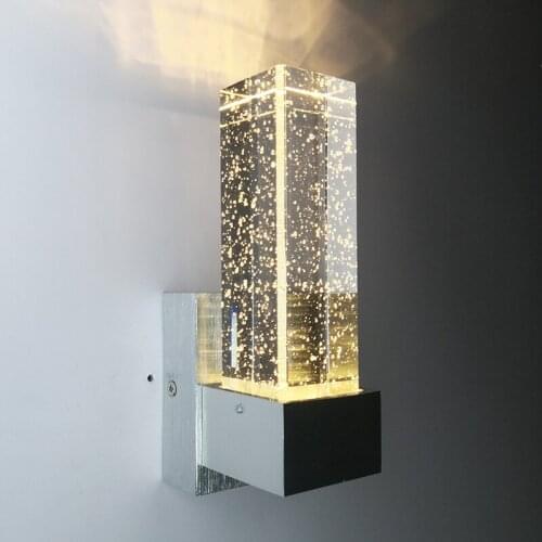 Nordic simple crystal LED wall lamp 3W aluminum living room bedroom restaurant aisle corridor restaurant KTV bubble lamp